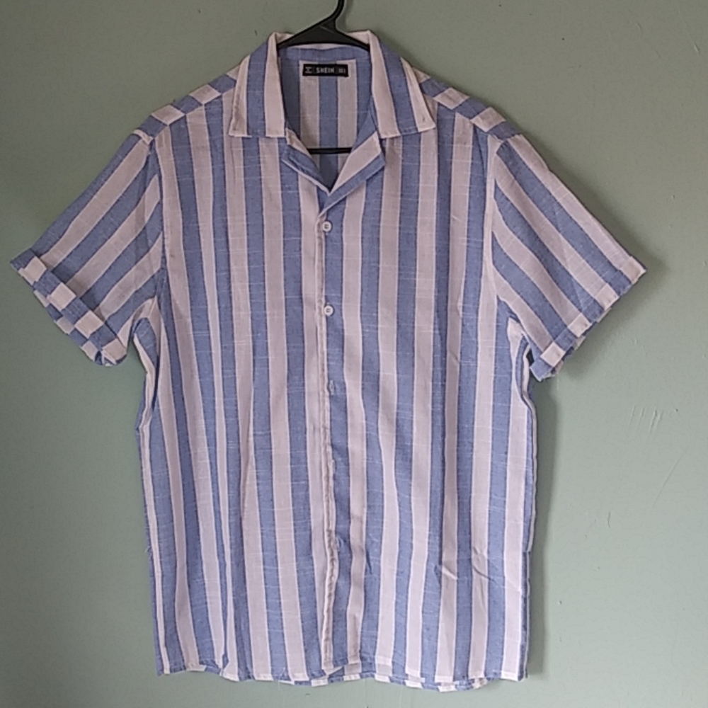 Striped Short Sleeve Button Down